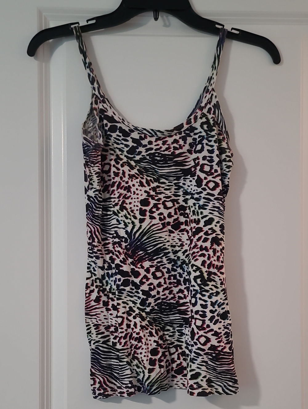 Vintage OP Multicolor Animal Print Cami Slip - Black, Pink, Blue, Green